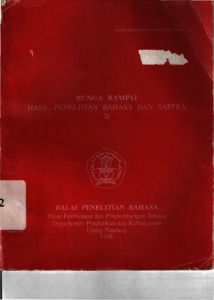 Bunga Rampai Hasil Penelitian Bahasa Dan Sastra Repositori